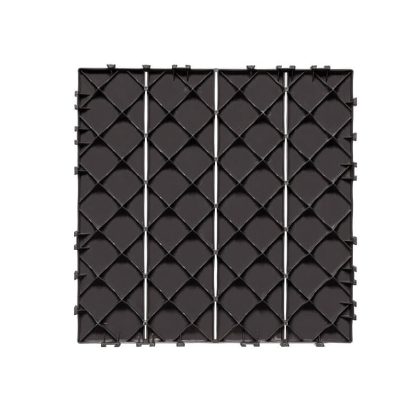 KFFKFF Interlocking Deck Tiles, 54 Pack, 12"x12" 54 sq. ft Plastic Waterproof Outdoor Flooring for All-Weather Use, Ideal for Patio, Porch, Poolside, Balcony, and Backyard, Dark Brown