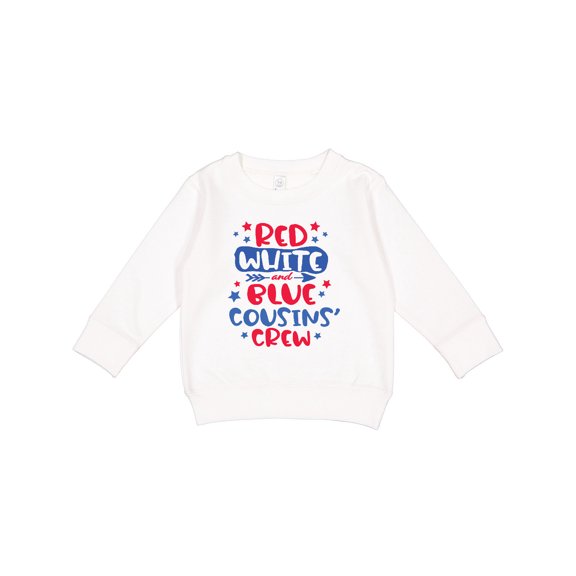 Inktastic Cousins Crew Red White and Blue 4th of July Toddler Sweatshirt