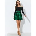 thumbnail image 3 of INSPIRE CHIC Faldas Con Tirantes De Cintura Alta Para Mujer Con Cordones Y Minifalda Con Tirantes Cuadros Verdes M, 3 of 5