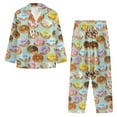thumbnail image 3 of Renewold Doughnut Graphic Button Sleepwear Sets Women Loose Fitting Pajamas for Vacation Jogger 2 Packs Softness Scoop Neck Sleep Shirt Nightwear Size XL, 3 of 6