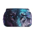 thumbnail image 2 of Hirioo Purple Sky Wolf for Large Grid Mesh Pencil Case with Zipper Stationery Organizer Case, 2 of 7