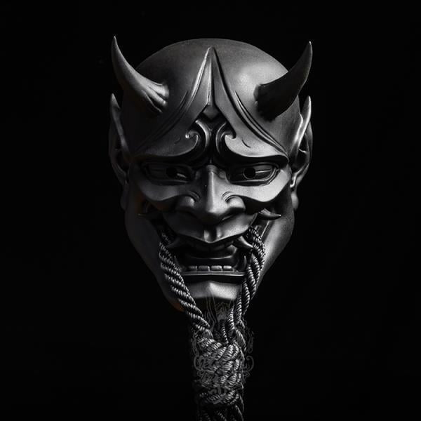 Máscara de látex japonesa para cosplay, diseño de demonio anime, máscara de cara fantasma para fiesta de Halloween