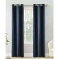 thumbnail image 3 of Mainstays Olan Navy Blackout Curtain Panel Pair, 2-Pack, Grommet Top, Textured Solid, 37" x 84", Room Darkening Drapes for Bedroom, 3 of 9