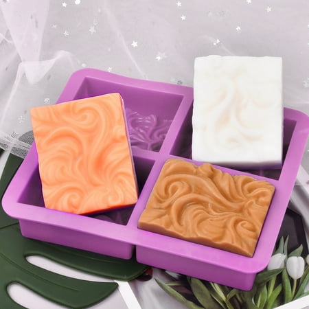 

Yesbay Cake Mold Reusable y Handiwork 4-Cavities Wave Pattern Silicone Soap Mold for Cuisine