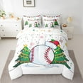 thumbnail image 2 of Homewish Baseball Game 7-Piece Twin Bedding Sets,Multicolor Xmas Snowflake Bedding Comforter Set,Green Chic Christmas Tree Sheet Sets For Boys Kids,Super Cozy Room Decor Reversible, 2 of 8