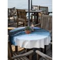 thumbnail image 2 of Outdoor Tablecloth with Umbrella Hole for Patio/Picnic/Party/Camping, Blue Marble Waterproof Table Cloth Round Cover Washable, Modern Abstract Watercolor Ombre Aesthetic (Dia 60"), 2 of 9