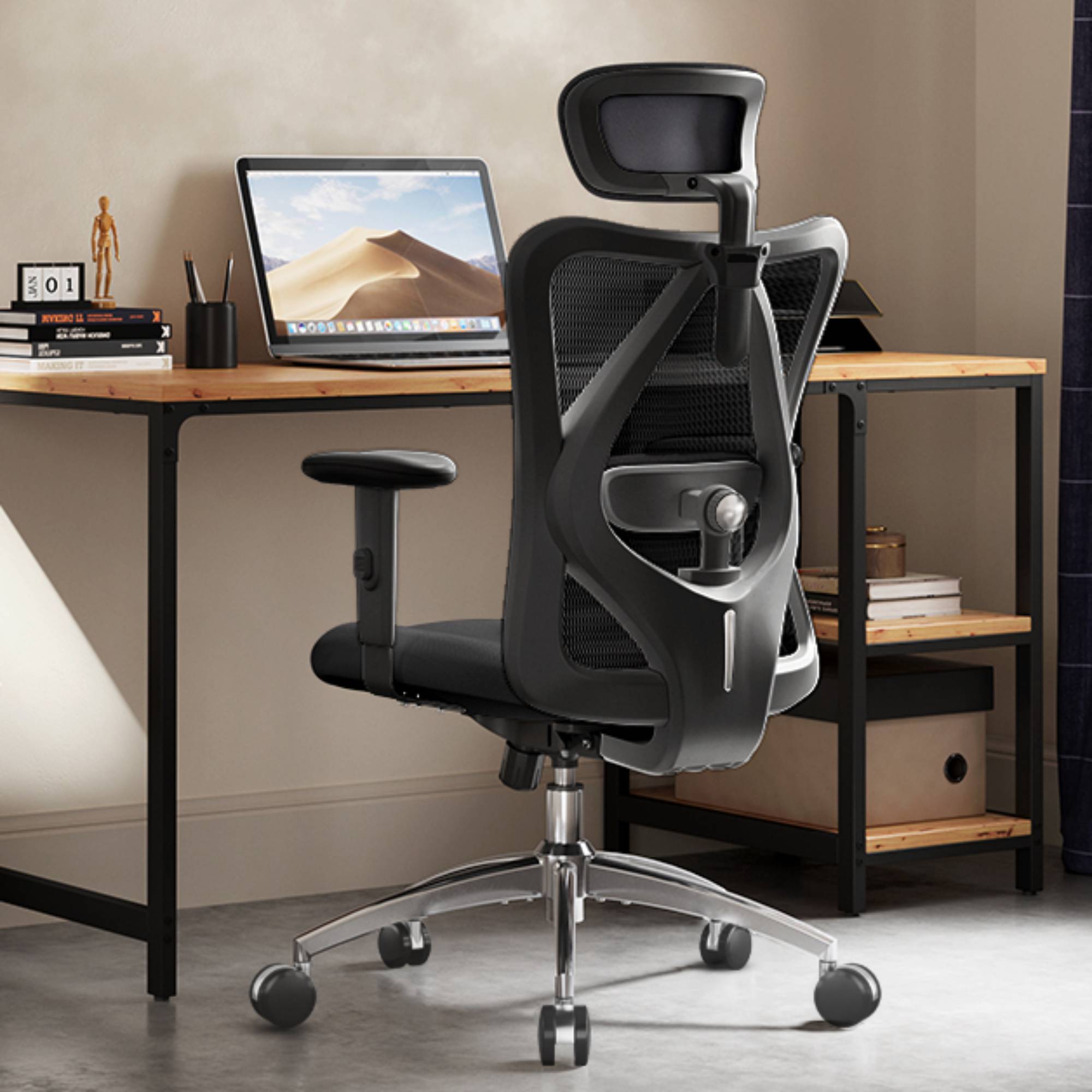 SIHOO Ergonomic Office Chair, Mesh Computer Desk Chair with Adjustable Lumbar Support, High Back chair for big and tall, Black - image 3 of 13