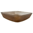 thumbnail image 3 of 90210 Kitchen and Bath 16" Brown Glass Square Vessel Sink For Bathroom Vanity, 3 of 8