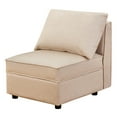 thumbnail image 4 of Ainfox Upholsterd Storage Armless Chair Module For Modular Couch, Reversible Sleeper Couches, Modular Sectional Sofas Seats Beige, 4 of 7
