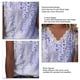 thumbnail image 5 of Camiseta De Verano Para Mujer Camiseta Suelta De Manga Corta Con Cuello En V Y Adorno De Encaje Con Estampado Floral Para Mujer Impresión D Azul M, 5 of 6