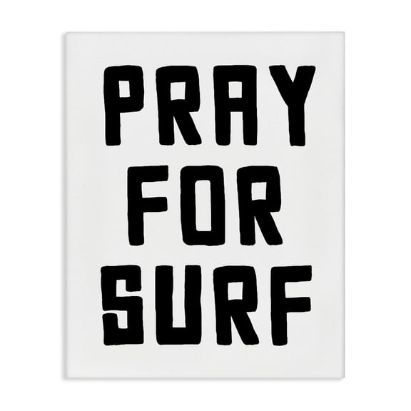 Pray For Surf Simple Sentiment Canvas Wall Art, design by Lettered and Lined