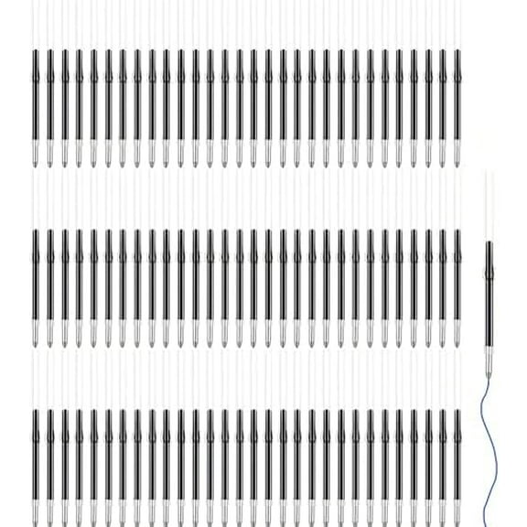 100 pcs 2.4inch/6.1cm Blue Ink Beadable Pens Refills, Replaceable Pens Refills, for Plastic Bead Ballpoint Pen Ink Refills