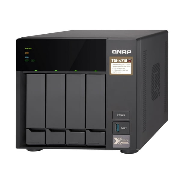 QNAP TS-473-4G - NAS server - 4 Baies - SATA 6Gb/S - RAID 0, 1, 5, 6, 10, JBOD, 5 Pièces de Rechange Chaudes, 6 Pièces de Rechange Chaudes, 10 Pièces de Rechange Chaudes - RAM 4 GB - Gigabit Ethernet - iSCSI support