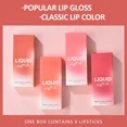 thumbnail image 3 of Juego de brillo de labios mate de terciopelo, lápiz labial líquido resistente al agua de larga duración, Color de labios, maquillaje diario, cosméticos para mujer, 3 uds., 3 of 7