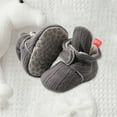 thumbnail image 4 of Fleece Baby Booties, Warm Cozy Baby Slippers, Stay On Sock Shoes, Easy to Put on, Unisex Baby Gifts, Soft Non-Slip Adjustable Newborn Boots for Boys and Girls Gray 0-6 Months, 4 of 4