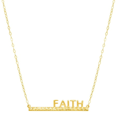 Simply Gold 'Hope' Horizontal Bar Necklace in 14kt Gold