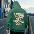 thumbnail image 4 of Qulqfy Christian Men Hoodies Letter Print Graphic Pullover Green Long Sleeve Casual Fall Hooded Sweatshirts Mens Sweatshirts L, 4 of 7