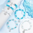 thumbnail image 5 of 1 Box 6 Set Snowflake Bracelet Making Kit Winter Charms Snow Snowflake Charms Winter Bracelet Sets Glass Beads for Jewelry Making Kits Beginners Starter Women DIY Craft, 5 of 9