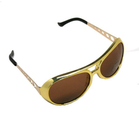 Classic SL TCB Elvis Celebrity Style Aviator Gold Sunglasses Great For Parties and Costumes