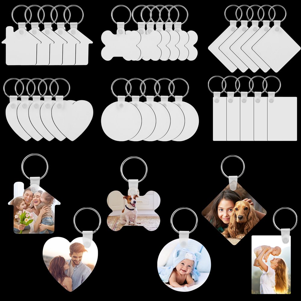 30 Pieces Heat Transfer Blanks Keychain, EEEkit Sublimation Blank