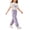 Purple, variant on Baby Girl Outfits 2 Piece Bowknot Print Short Sleeve Crew Neck T-Shirt And Cuffed Trousers Back-To-School Girls' Clothing Sets 4 Years-5 Years