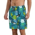 thumbnail image 2 of Goofa Shark And Leaves Printed Mens Swim Trunks Summer Quick Dry Short Beach Swimwear Bathing Suits-Small, 2 of 9