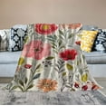 thumbnail image 2 of Nawypu  Wildflowers Floral Throw Blanket Botanical Floral Printed Blanket Super Soft Flannel Throw Blanket Lightweight Fluffy Plush Fuzzy Bed Blanket for Bedding Sofa and Travel, 2 of 6
