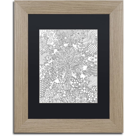 Trademark Fine Art "Mixed Coloring Book 55" Canvas Art by Kathy G. Ahrens, Black Matte, Birch Frame