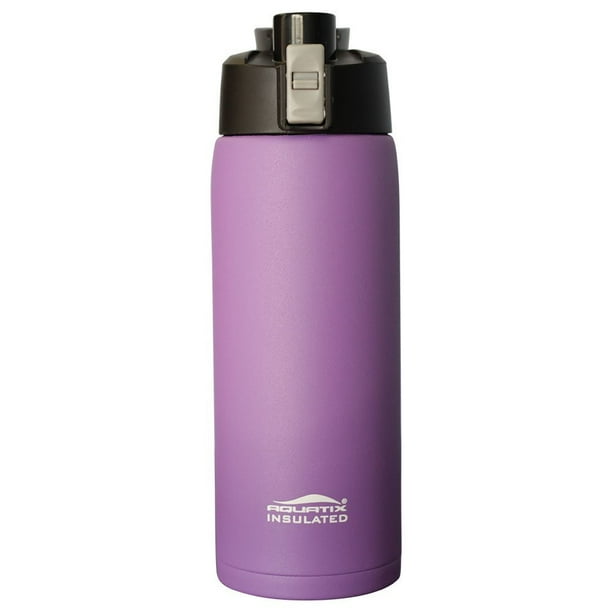 Aquatix (Purple, 21 Ounce) Pure Stainless Steel Double Wall Vacuum Insulated Sports Water Bottle