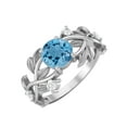 thumbnail image 2 of 6MM Round Swiss Blue Topaz 925 Silver Solitaire Women Valentines Day Gifts Classic Valentines Day Gifts Designer Ring, 2 of 4
