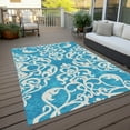 thumbnail image 6 of Addison Rugs Chantille Indoor/Outdoor Transitional Damask Turquoise Washable Rectangle Rug, 2'6" x 3'10", 6 of 6