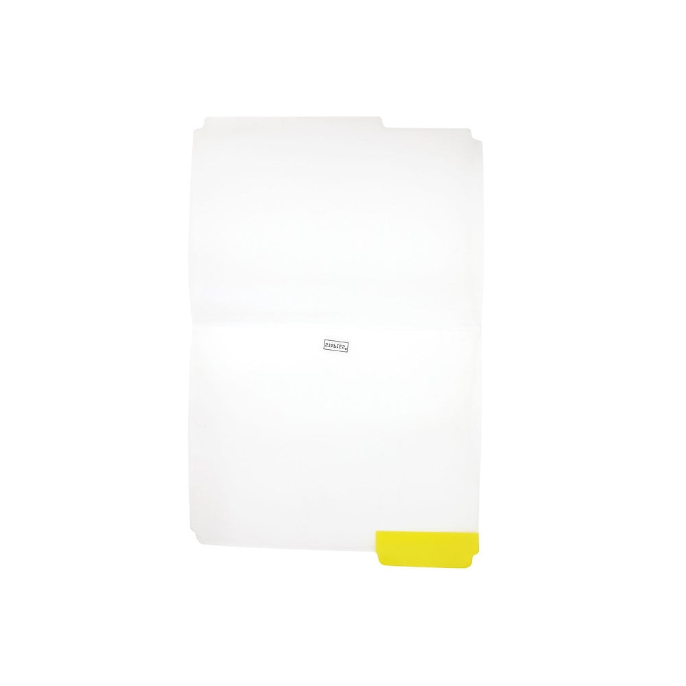 Staples Plastic File Folders 3Tab Letter Size Clear 25/Box (36056CC