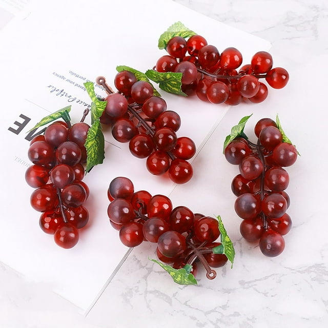 Faux Raisin Artificiel Fruit Fleur Feuilles Plante Réaliste Déco Maison Bureau Fête