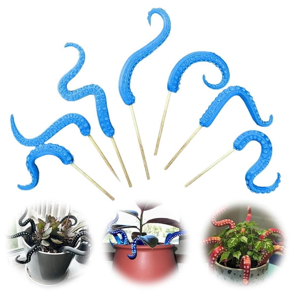 QHUDLV 7Pcs Glow in The Dark Octopus Tentacle Stakes,Resin Luminescent Decorative Plant Stakes, for Plant Decor,Funny Halloween Plant Ornaments, Plant Ornaments Home Decoration