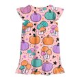 thumbnail image 6 of NIEWTR Halloween for Girls Flutter Sleeve Nightgown Summer Casual Cartoon Print Dress, 6 of 7