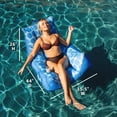 thumbnail image 3 of Big Joe Captain's Float No Inflation Needed Pool Lounger, Coral Bloom Double Sided Mesh, Quick Draining Fabric, 3 feet, 3 of 8