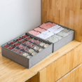 thumbnail image 4 of Calcetines Ropa Interior Cajón Organizador Divisor, 24 Celdas Gabinete Plegable Armario Organizador Cajas de Almacenamiento para Ropa, Calcetines, Lencería, Ropa Interior,11 Feliz Sencillez, 4 of 5
