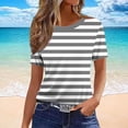 thumbnail image 2 of LEAVINGSUO Tops for Women Short Sleeve Shirts Women's Casual And Fashionable Printed T-shirt With Round Neck Black XL, 2 of 5