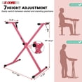 thumbnail image 2 of 5 Core Keyboard Stand Z Style Height Adjustable Sturdy Piano Riser Lift Holder Stands PINK, 2 of 6