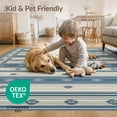 thumbnail image 4 of ODIKA 8'x10' Washable Area Rug Non-Shedding, Easy Care, Vintage Distressed Southwestern Geometric Bands Boho Striped Refined Structured for King Size Bedroom Under Bed, Master Suite, 4 of 7