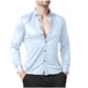 thumbnail image 2 of Blusa y camisa de manga larga con cuello vuelto para hombre, informal, con botones, lisa, de manga larga, transpirable, de poliéster, 2 of 4