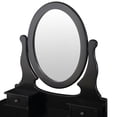 thumbnail image 3 of Vanity Dressing Table Set w/ Stool for Bedroom, Black, 5 Drawers, 3 of 4