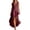 Wine, variant on Ohufall Women's Maxi Dress V Neck Ruffled Hem Sleeveless Dresses Fashion Trendy Solid Color Long Dress