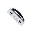 thumbnail image 5 of kurtrusly 3.5inch 9Pin to USB 2.0 Hub Front Panel 2 USB 2.0 Ports Mic Interface for PC Silver 10.22x2.52cm, 5 of 5