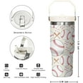 thumbnail image 2 of 30 oz Baseball Coffee Mug Cup Vacuum Insulated Travel Tumbler with Handle Lid and Straw,Baseball Coach Gifts,Baseball Accessories Stuff, 2 of 6