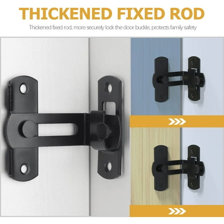 IBASETOY Black Barn Door Latch with 90 Degree Hook Lock for Sliding Doors