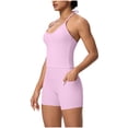thumbnail image 3 of Women's High Waist Yoga Set, Tummy Smoothing Workout Outfit with Comfortable Fabric, Perfect for Gym Fitness, Outdoor Running, or Daily Lounge, Activewear | CSEONE,Pink L, 3 of 6