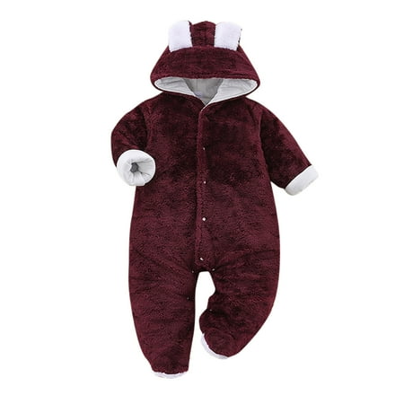 

ZHAGHMIN Baby Pants 6-9 Months Boys Girls Long Sleeve Winter Solid Rabbit Ears Hooded Jumpsuit Romper Organic Baby Girl Clothes Baby Clothes Suit For Baby Girl Cute Little Girls Outfits Ruffl
