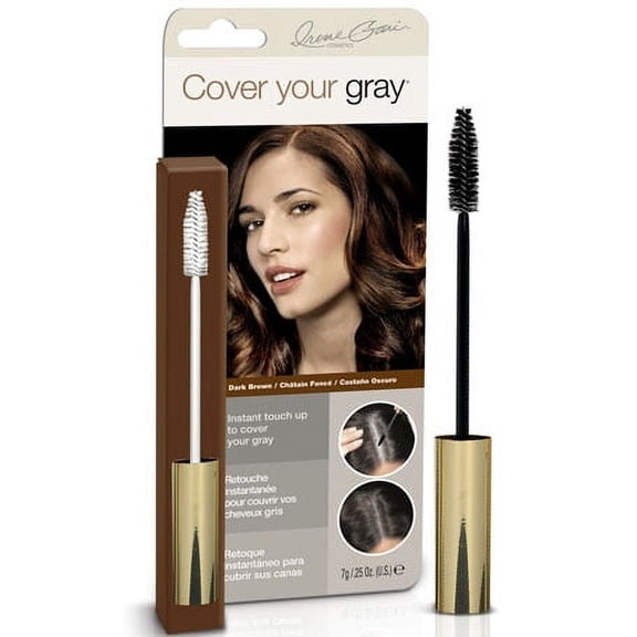 Color : Dark Brown , Cover Your Gray Brush-In Wand , Hair Scalp Head - Pack of 1 w/ SLEEKSHOP Teasing Comb