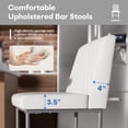 thumbnail image 6 of HomeZeer Counter Height Bar Stools Set of 4, 26" Industrial Kitchen Bar Stools with Back, 350lbs Modern Leather Barstools with Square Padded Seat and Painted Metal Frame for Kitchen Island, White, 6 of 9